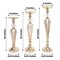 3 Gold Metal Crystals Pillar CANDLE HOLDERS Flower Ball Pedestal Stands Party